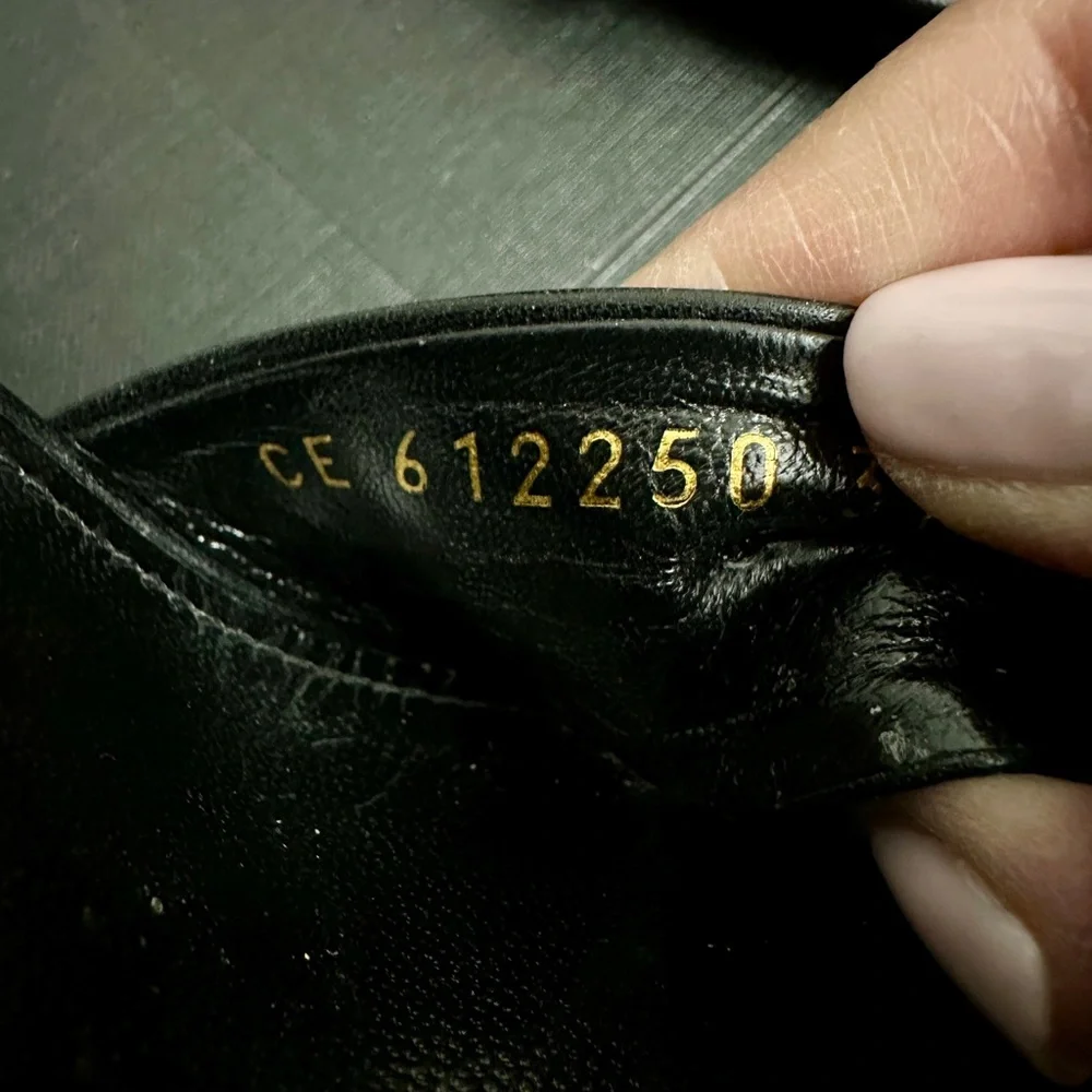 Saint Laurent (Lila 85 Leather Wedge Sandals) - Picture 5 of 9